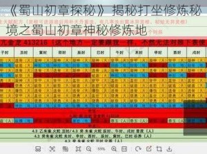 《蜀山初章探秘》 揭秘打坐修炼秘境之蜀山初章神秘修炼地