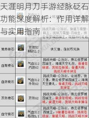 天涯明月刀手游经脉砭石功能深度解析：作用详解与实用指南