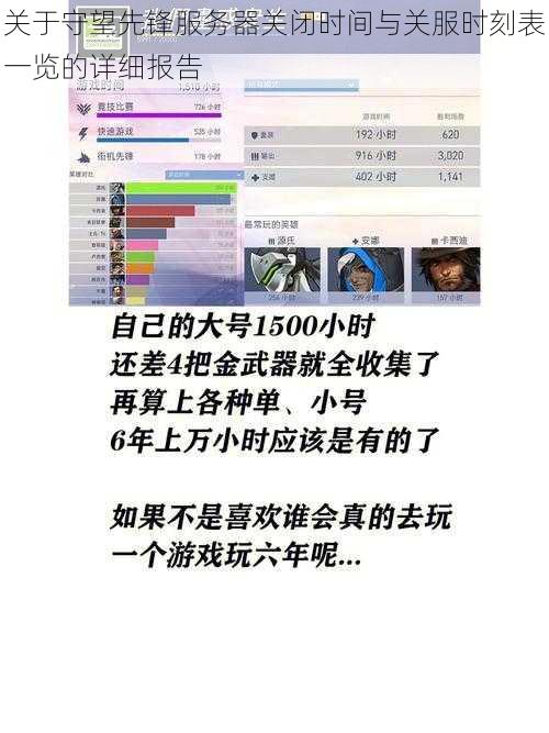 关于守望先锋服务器关闭时间与关服时刻表一览的详细报告